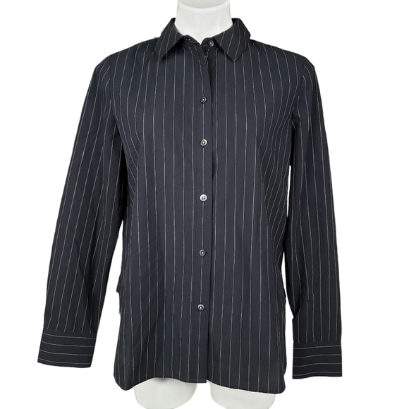 Madewell | NWT Fitted Signature Poplin Button-Up Shirt in Pinstripe Women's M - Picture 1 of 6